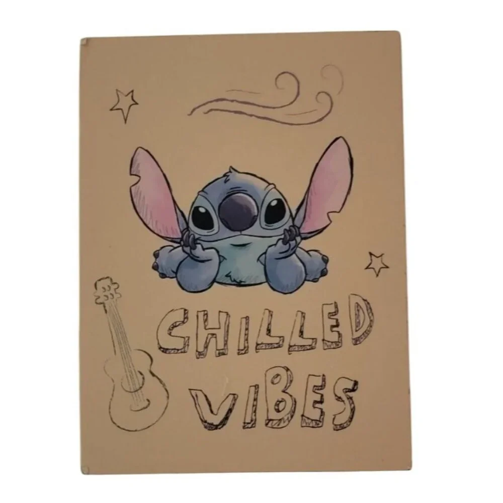 Disney Stitch Wooden Pencil Cup Organizer – “Chilled Vibes / Aloha” – MDF – NEW